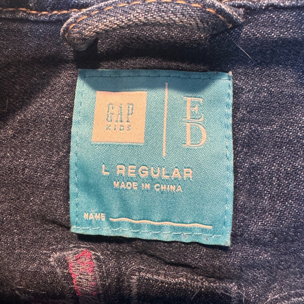LUC Gap kids blue Jean jacket sz Large “Artist” 9-10 - Picture 3 of 10